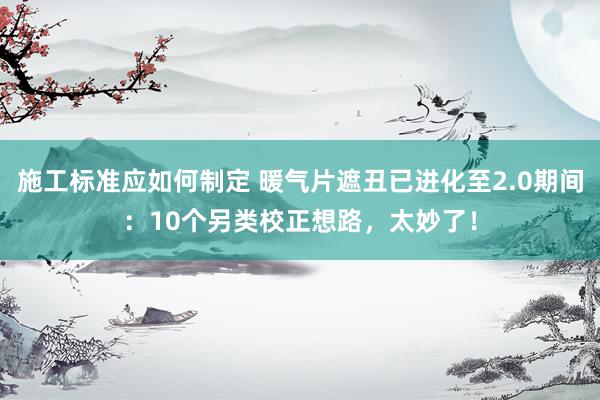 施工标准应如何制定 暖气片遮丑已进化至2.0期间：10个另类校正想路，太妙了！