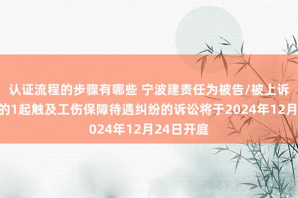 认证流程的步骤有哪些 宁波建责任为被告/被上诉东说念主的1起触及工伤保障待遇纠纷的诉讼将于2024年12月24日开庭