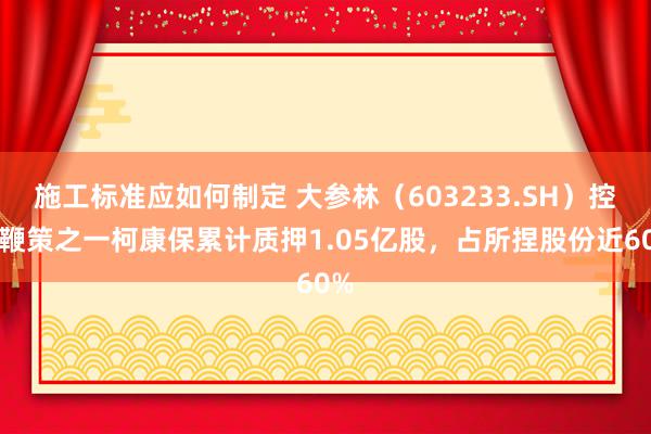 施工标准应如何制定 大参林（603233.SH）控股鞭策之一柯康保累计质押1.05亿股，占所捏股份近60%