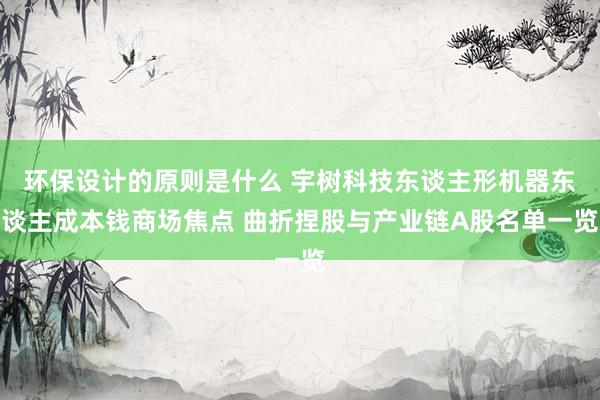 环保设计的原则是什么 宇树科技东谈主形机器东谈主成本钱商场焦点 曲折捏股与产业链A股名单一览