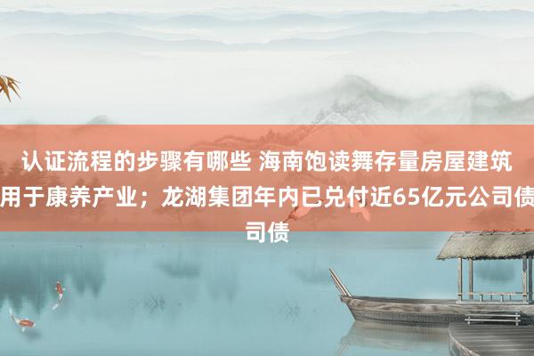 认证流程的步骤有哪些 海南饱读舞存量房屋建筑用于康养产业；龙湖集团年内已兑付近65亿元公司债