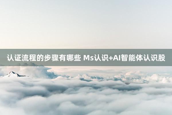 认证流程的步骤有哪些 Ms认识+AI智能体认识股