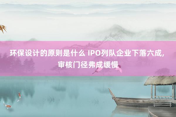 环保设计的原则是什么 IPO列队企业下落六成, 审核门径弗成缓慢